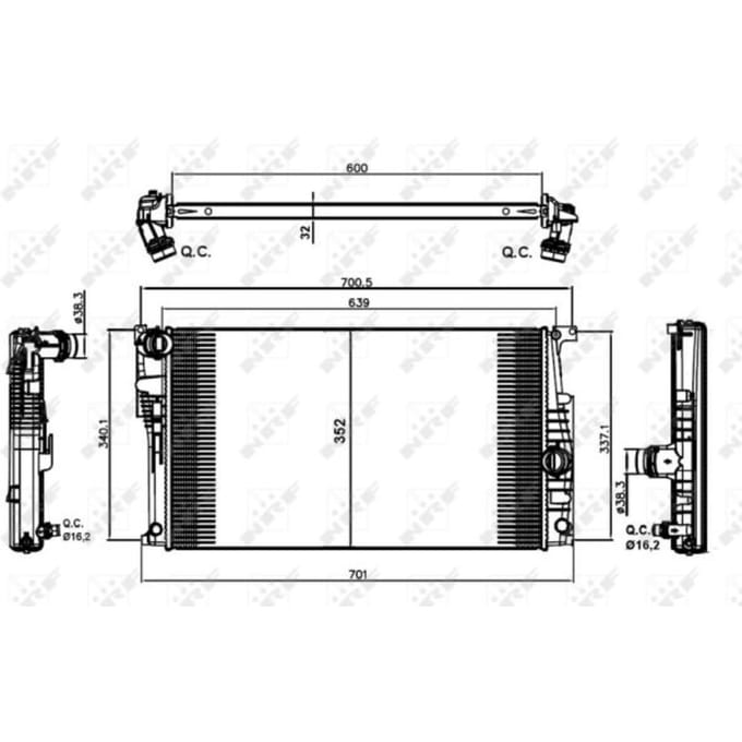 Radiator, motorkoeling NRF 58413