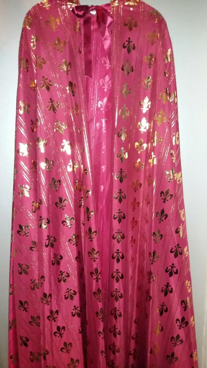 venetiaanse cape - bordeaux rood met franse lelie - one size