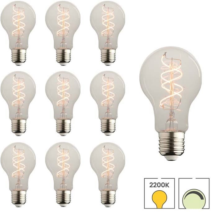 Lybardo - E27 LED Lamp - 10-pack - 7.5W Dimbaar - 2200K Extra Warmwit Licht