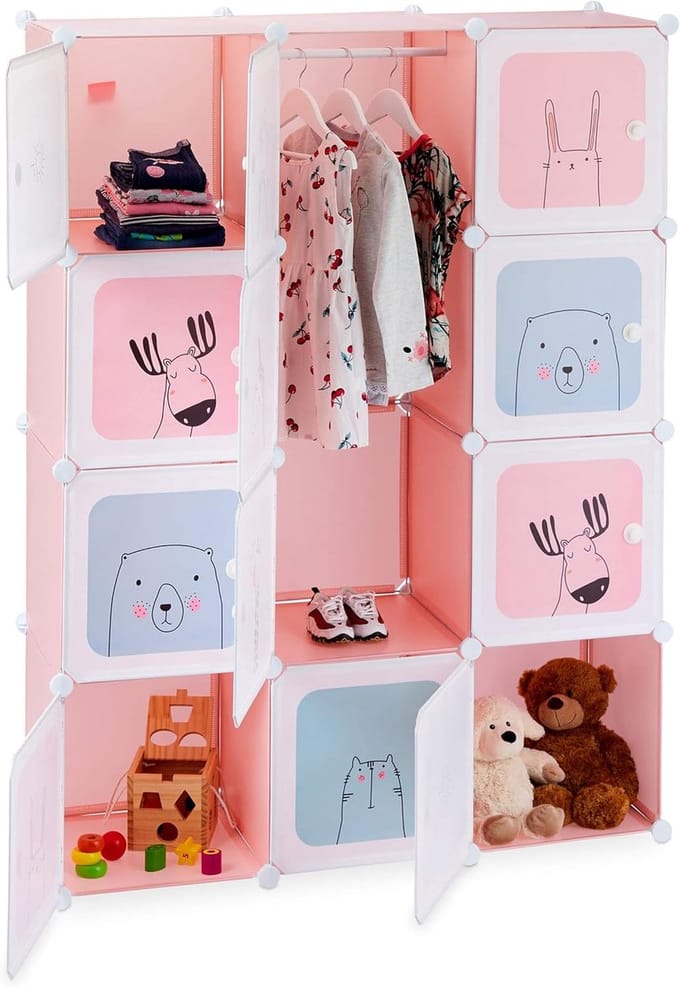 Famanu - Kinderkast modulair roze 145x110x37 cm