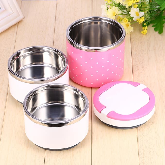 3 Laags Roestvrij Staal Isolatie Thermo Thermische Lunchbox Voedselcontainer Warm white