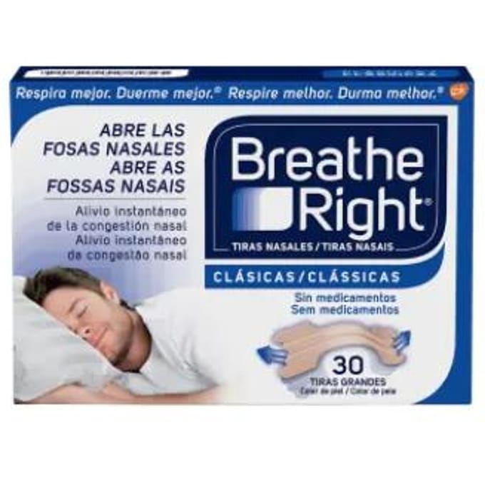 Bandelettes nasales Breathe Right grande taille 30 unités white