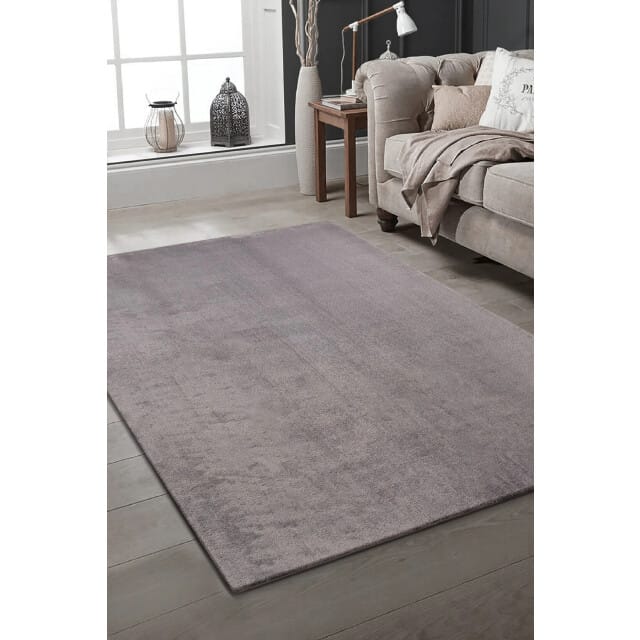 Relax Samba - Wasbaar Effen Vloerkleed - Uni Tapijt - Grijs- 80x150 CM