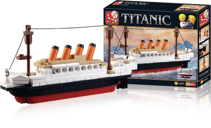 Sluban Titanic bouwspeelgoed kinderen vanaf 6 jaar – Constructiespeelgoed modelbouw – bouwdoos met 194 bouwstenen – M38-B0576