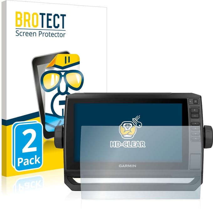 BROTECT - Screenprotector voor Garmin ECHOMAP UHD 92sv - Folie Beschermfolie transparant 2 Stuks