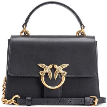 PINKO Handtas Schoudertas Love One Top Handle Mini Light Black - Antique Gold Zwart