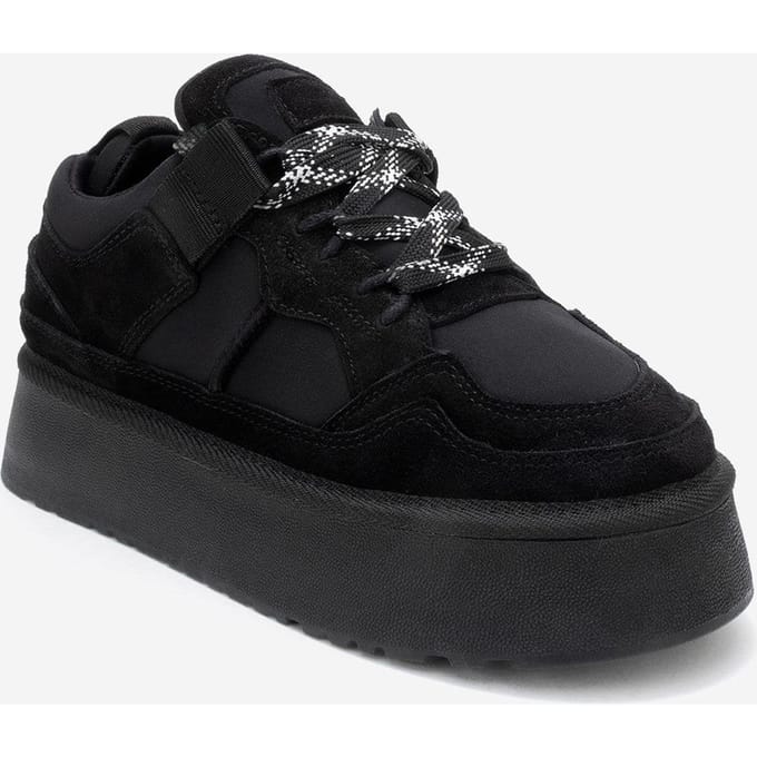 Riven Leren Platform Sneaker Dames