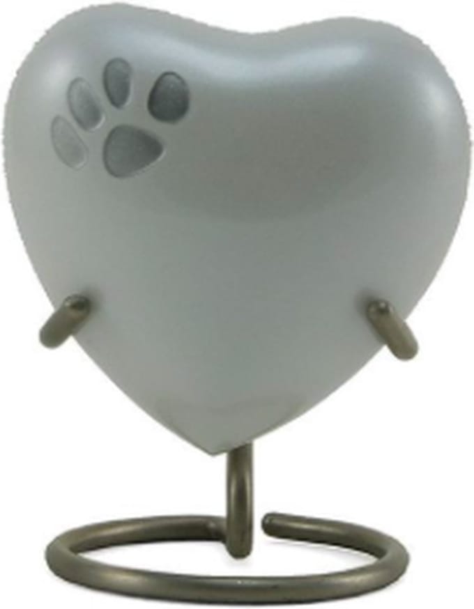Urnencenter© - Pearl Paws Dieren Hartjes Urn - Urn - Urn voor as - Urn Hond - Urn Kat - Urn Deelbewaring - Mini Urn - Kunstobject - 50 ml