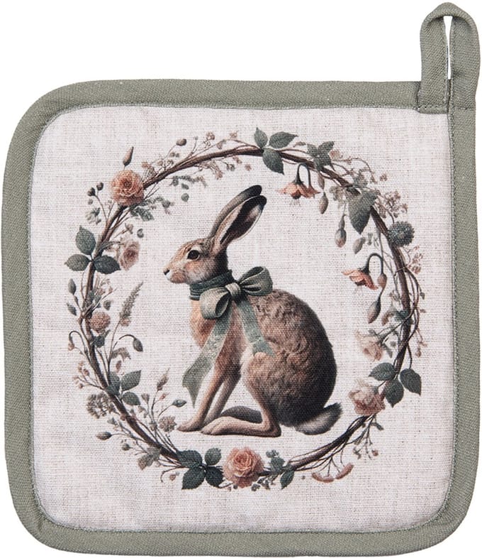 Clayre & Eef Pannenlap 20x20 cm Beige Katoen