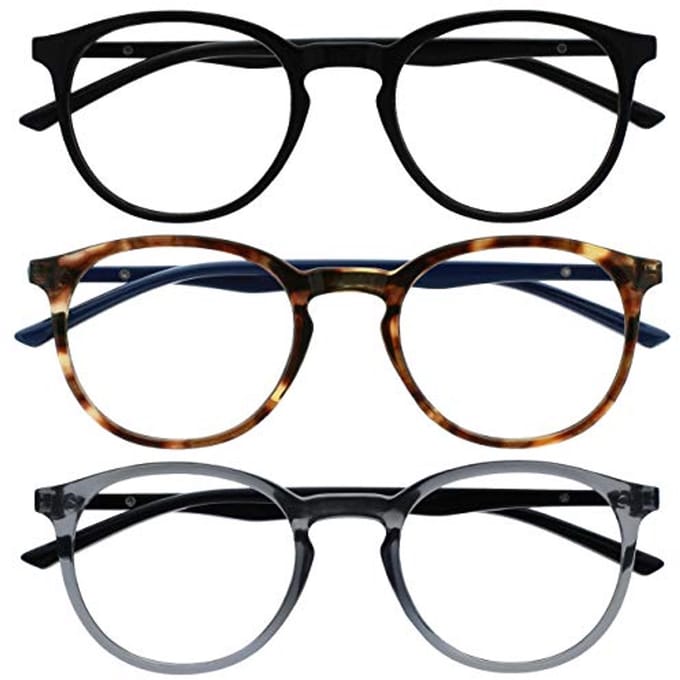 Blauwe licht blokkering leesbril - 3-pakken, unisex, groot formaat