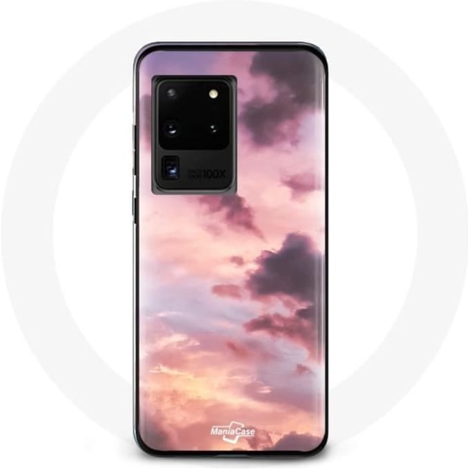 Coque - Samsung - Galaxy S20 Ultra - Souple - Coucher de soleil - Rose rose