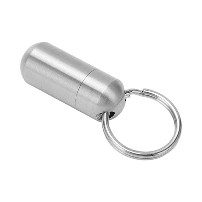 Draagbare Medicijnfles Roestvrij Staal Waterdicht Kleine Capsule Etui Opbergcontainer met white