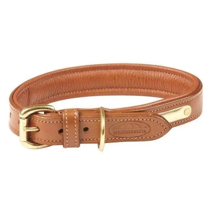 Gevoerde leren halsband Weatherbeeta
