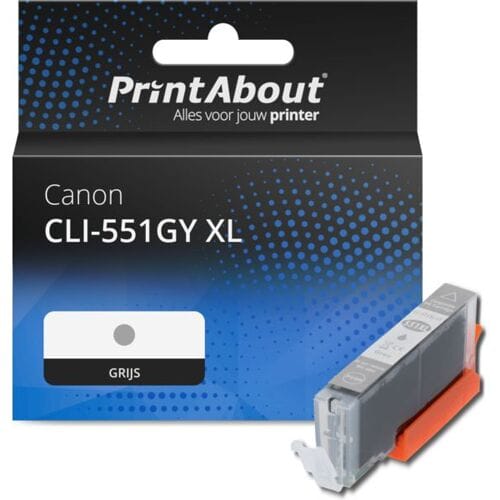 PrintAbout Inktcartridge CLI-551GY XL Grijs Hoge capaciteit geschikt voor Canon