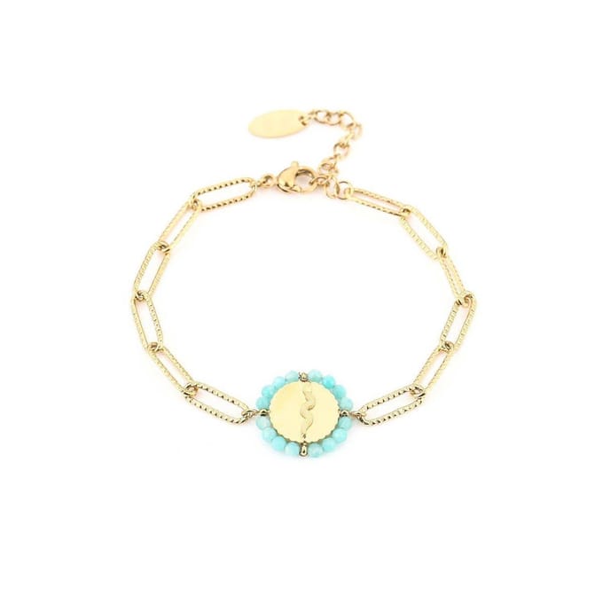 Jomide Armbandje Chain Snake Mint - Goudkleurig