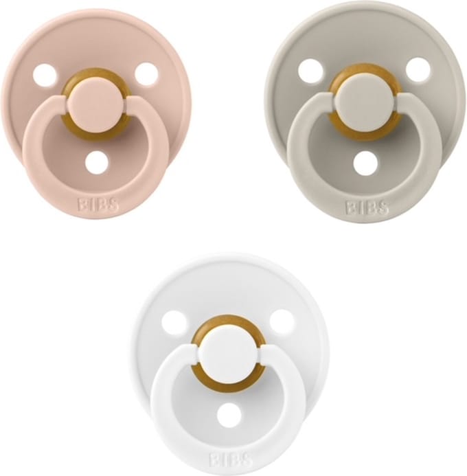 Bibs fopspeen 6-18 maand set 3 stuks Ivory,Sand en Blush maat 2