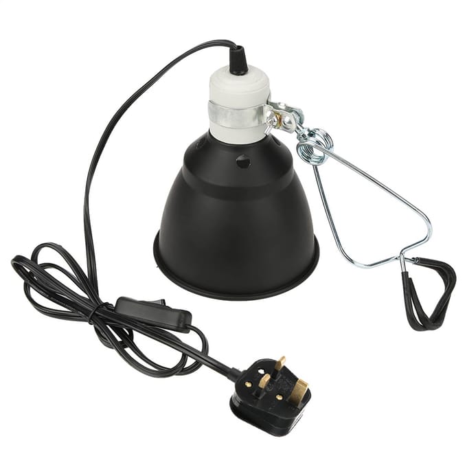 Lampe Chauffante Reptile Tortue UVA/UVB Support de Lampe pour Éleveuse de Poussins Basking black