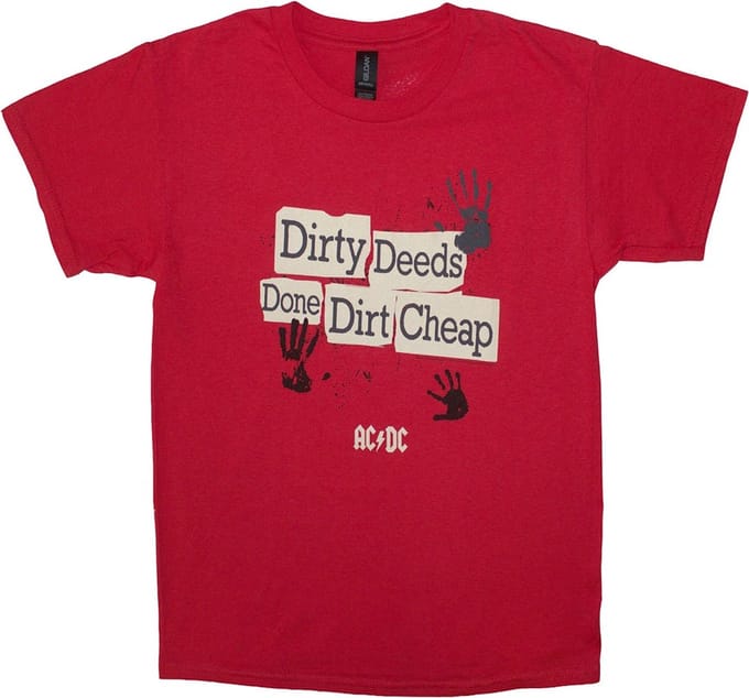 AC/DC - Dirty Deeds Done Dirt Cheap Kinder T-shirt - Kids tm 10 jaar - Rood