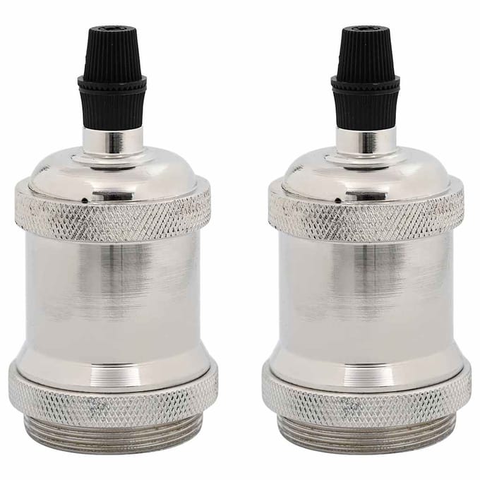 vidaXL Lamphouders 2 st nikkel satijn E27