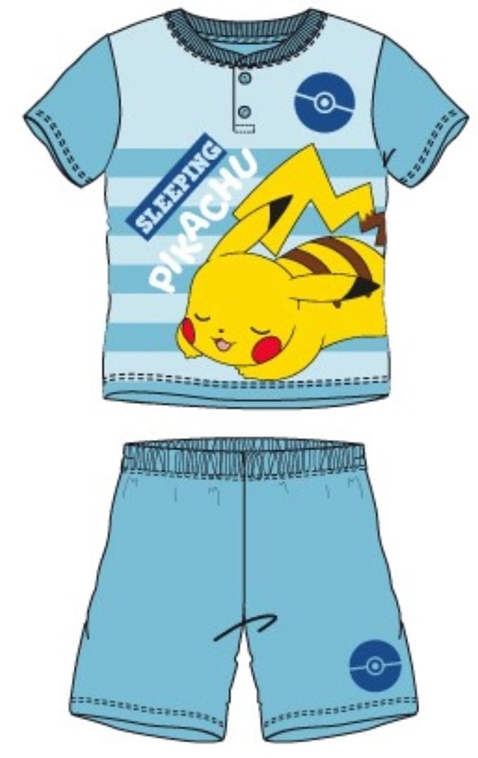 Pokemon shortama - Maat 116 - Blauw - Pokémon Pikachu - Pyjama
