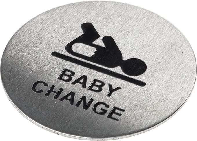 Pictogram rvs zelfkl. 75mm babykamer