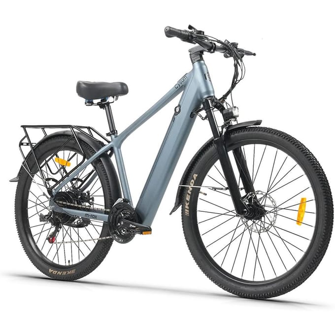 VTT électrique CYSUM M-RAX, Batterie amovible 48V 13Ah, Shimano 21 vitesses gris