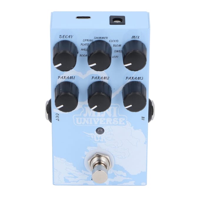 Gitaareffectpedaal 9 Reverb-types Warm Authentiek Geluid Digitale Modellering Reverb Effectpedaal white