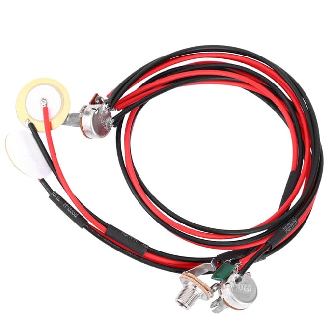 Micro piézo de 6,35 mm avec contrôle du volume et de la tonalité pour guitares folk et ukulélé black