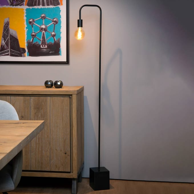 Lucide LORIN - Vloerlamp - 1xE27 - Zwart