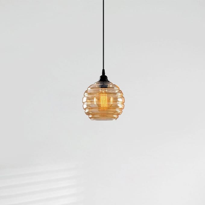 Opviq Hanglamp Gold 010, goud-transparant, glas, Ø 20 cm