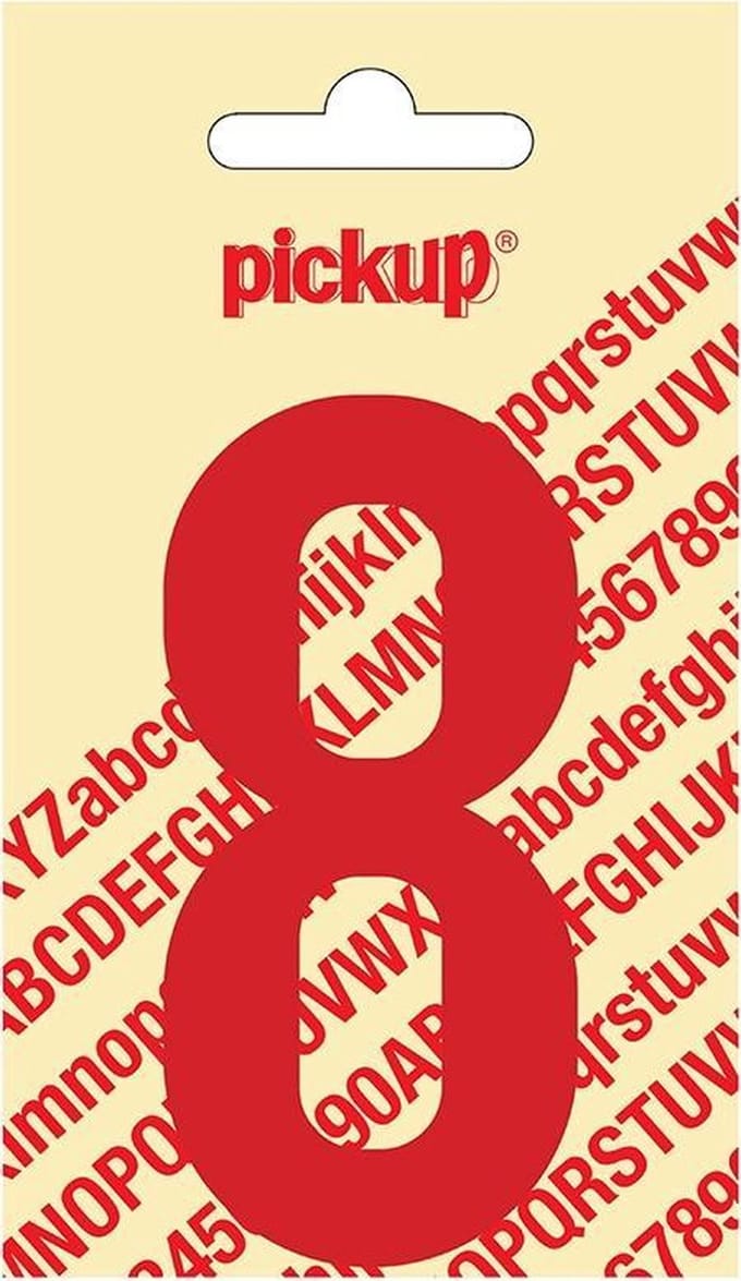 Pickup plakcijfer Nobel 90 mm rood 8 - 310220908