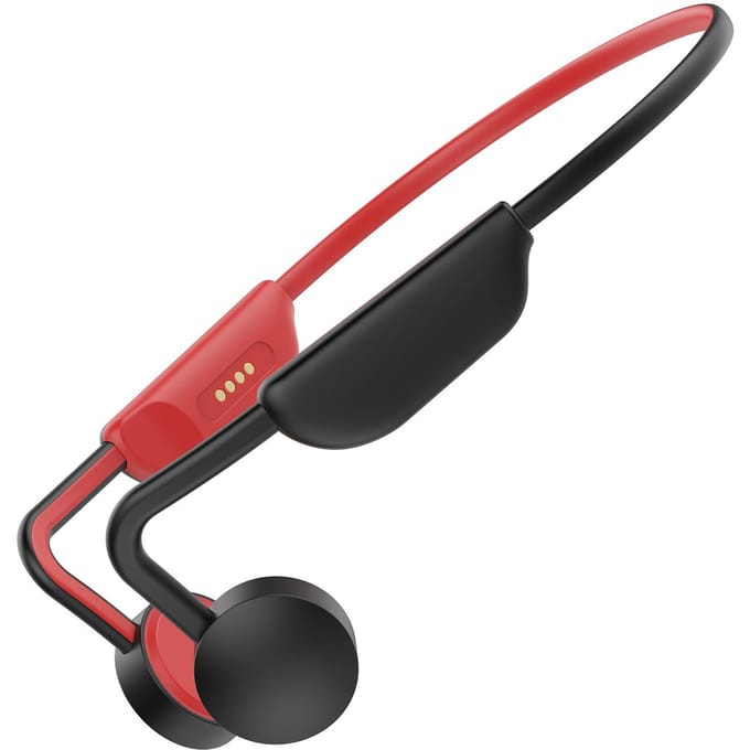 Casque à conduction osseuse M1 BT5.3 Cadre en alliage de titane entièrement en os Pliage Aucune déformation IPX6 noir/rouge