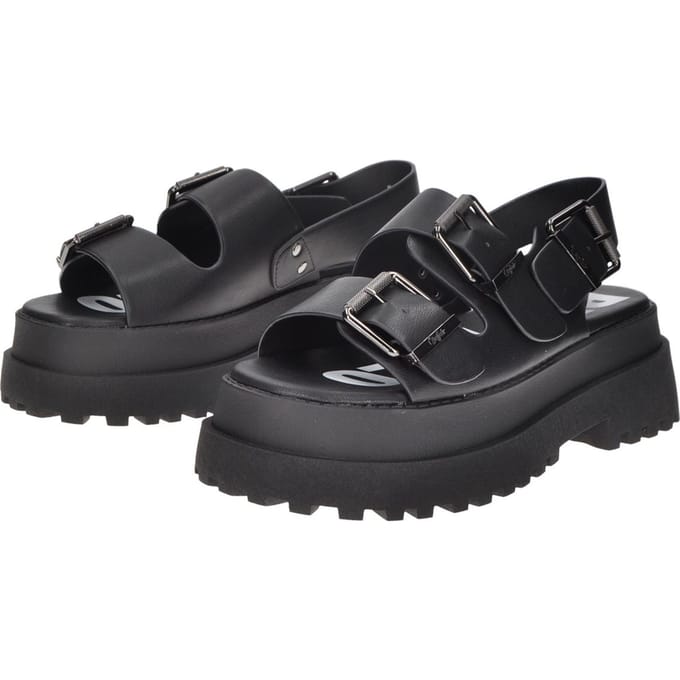 Buffalo Pluto Ari Dames Zwarte Sandalen