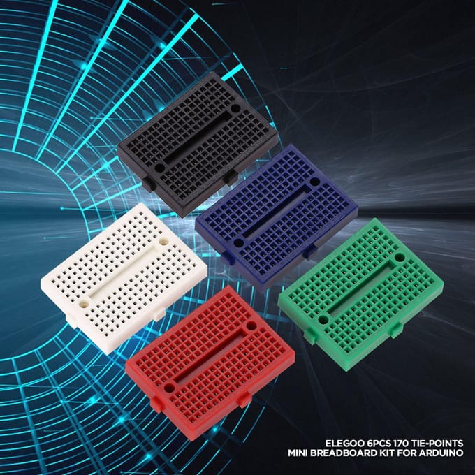 5 stuks 170 Punten Gaten Kleur Mini Soldeervrije Prototype Breadboard ABS Circuitbord Set