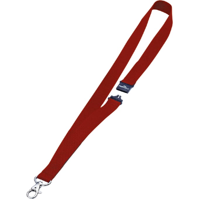Textielkoord Durable 8137 met karabijnhaak rood