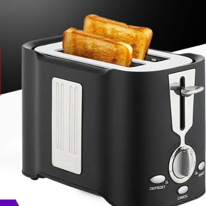 Multifunctionele Broodrooster Legering 2-Sleufs Broodrooster met Afneembare Lade voor Ontbijt   800W gray