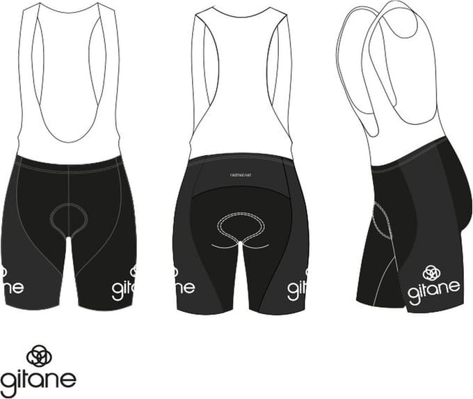 Retro Wielerbroek Gitane - REDTED -Zwart - XXL