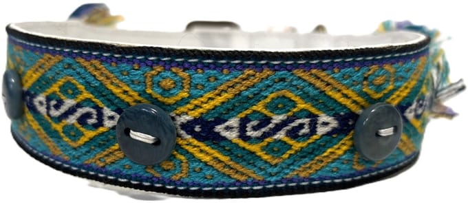 Dogs Love Munay honden halsband - leer - Mashi wit - L