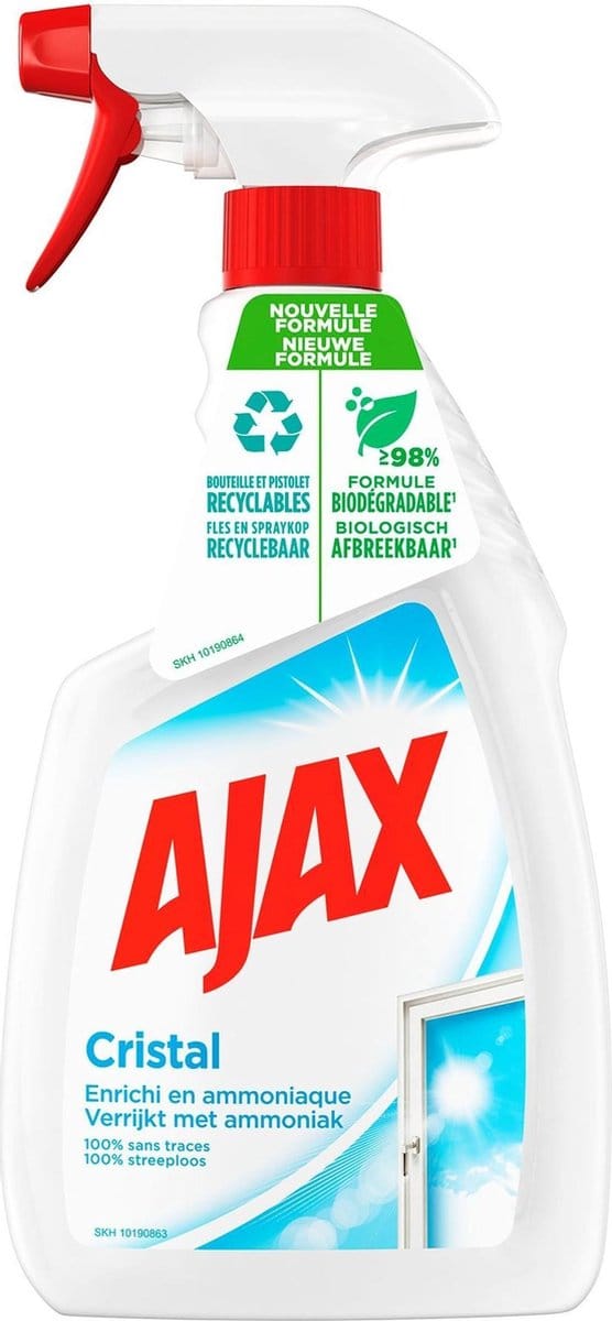 Ajax - Ruitenreiniger - Cristal - Spray Met Ammoniak - 750 ml