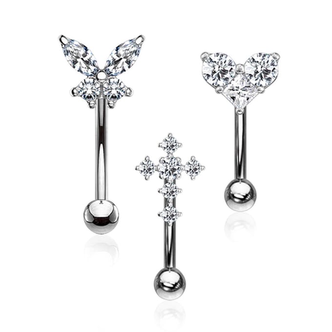 Piercing voordeelset 3 pack sweet box 1.2x8 - zilver - LMPiercings