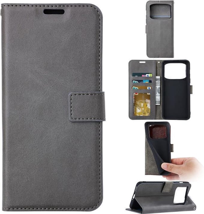 Portemonnee Book Case Hoesje Geschikt voor: Xiaomi Poco X4 Pro - Grijs