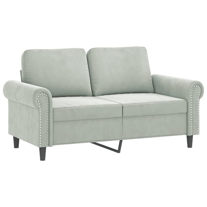vidaXL - 3-delige - Loungeset - met - kussens - fluweel - lichtgrijs