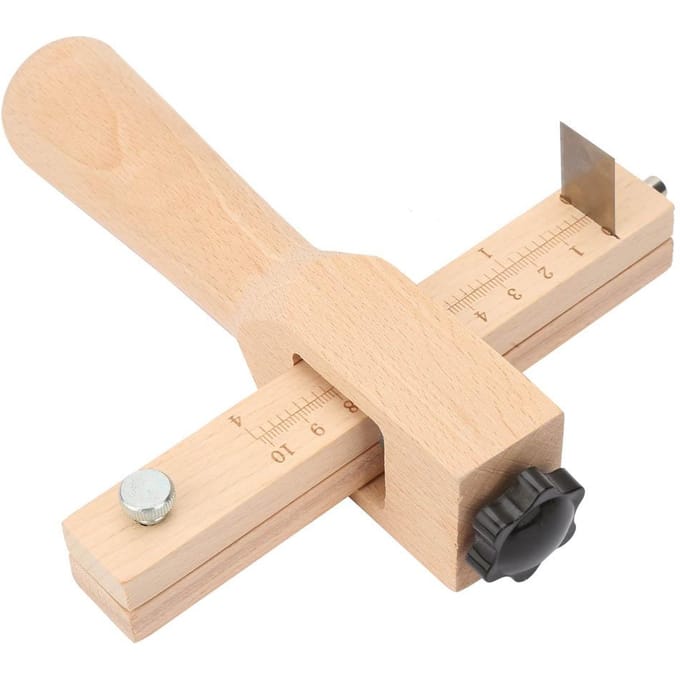 Outil de coupe à main pour ceinture artisanale, sangle en cuir réglable, coupe-bois beige
