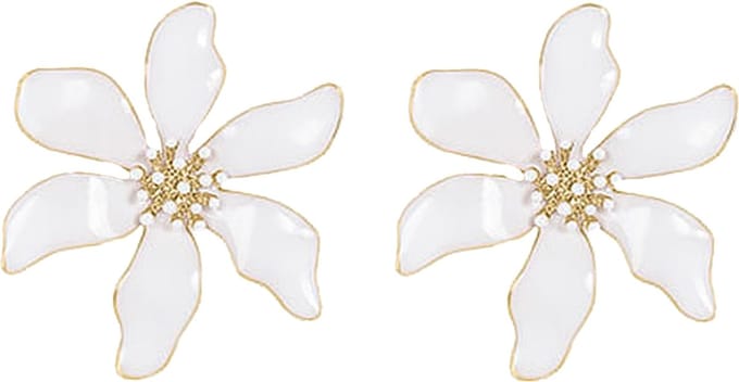 Margot Bardot Fleur Flower Oorbellen White