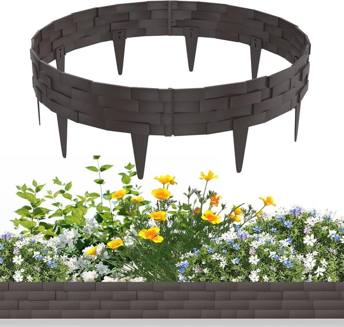Gazonrand 10 m - Steenlook Kunststof Bloemperkrand voor Tuin