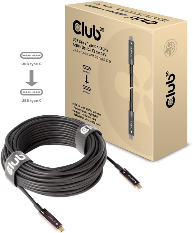 Club 3D - USB-C cable - 24 pin USB-C to 24 pin USB-C - 20 m