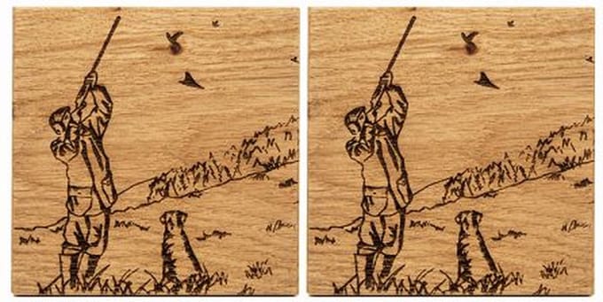 Onderzetters Sport Jagen - Schots Eikenhout - Scottish Made
