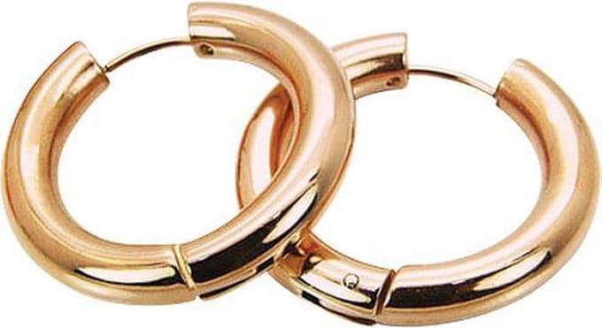 Amanto Oorbellen Davz Rosé - 316L Staal - 5mm - ∅27mm