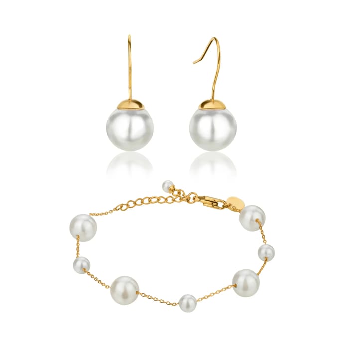 Damesarmband en oorbellen Isabella Ford Linda Pearl