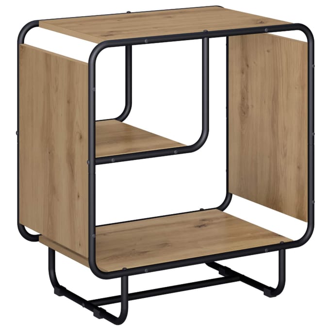 vidaXL - Dressoir - Artisanaal - eiken - 60 - x - 37.5 - x - 64.5 - cm - Bewerkt - hout